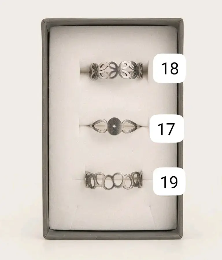 Set de Anillos de Acero Inoxidable