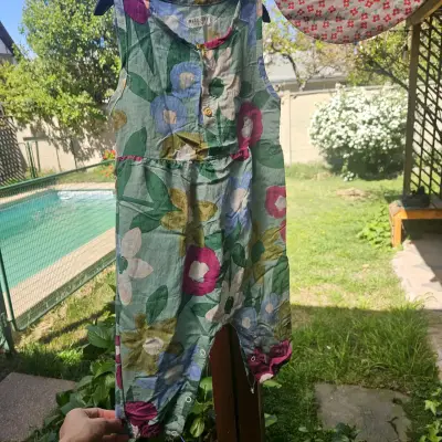 Enterito floral para bebé de algodón - miniatura 1