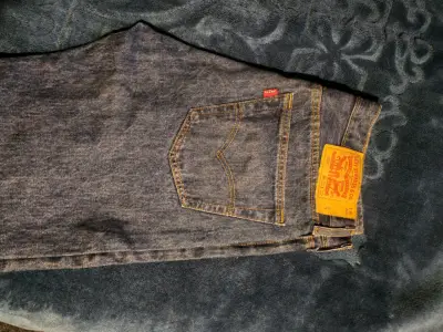 Jeans Levi's 501 clásicos azul y beige - miniatura 1
