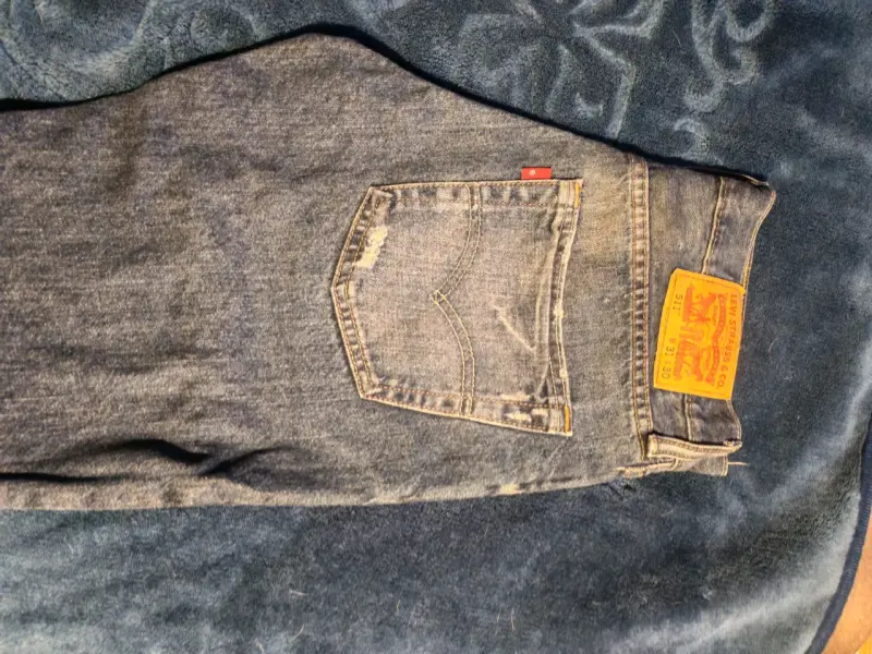 Jeans Levi's 501 clásicos azul y beige - 2
