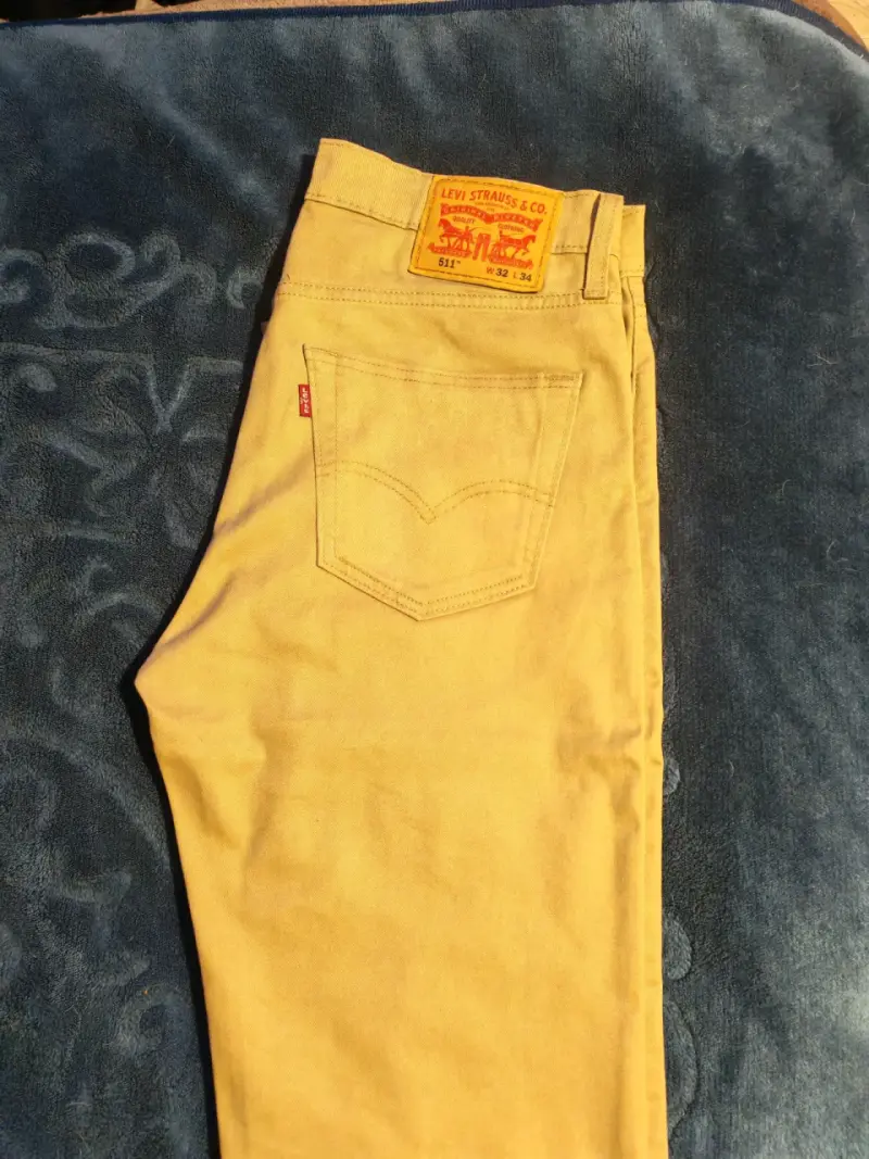 Jeans Levi's 501 clásicos azul y beige - 6