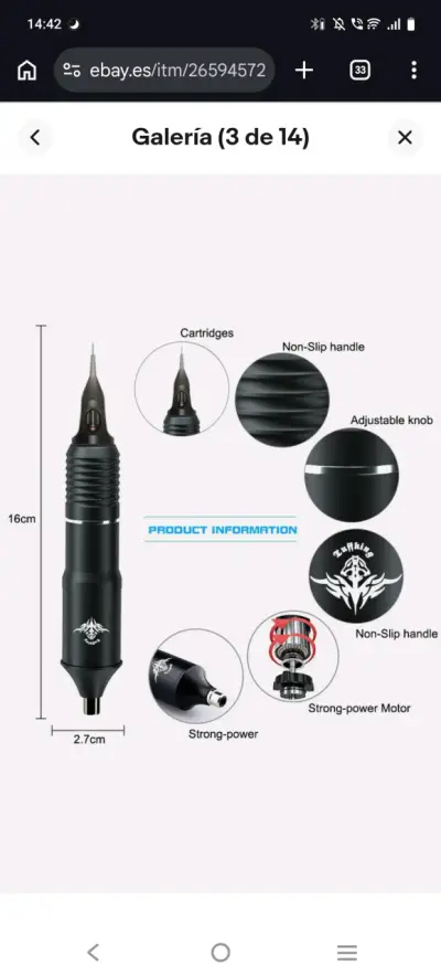 Máquina de Tatuaje inalambrica con bateria - miniatura 6