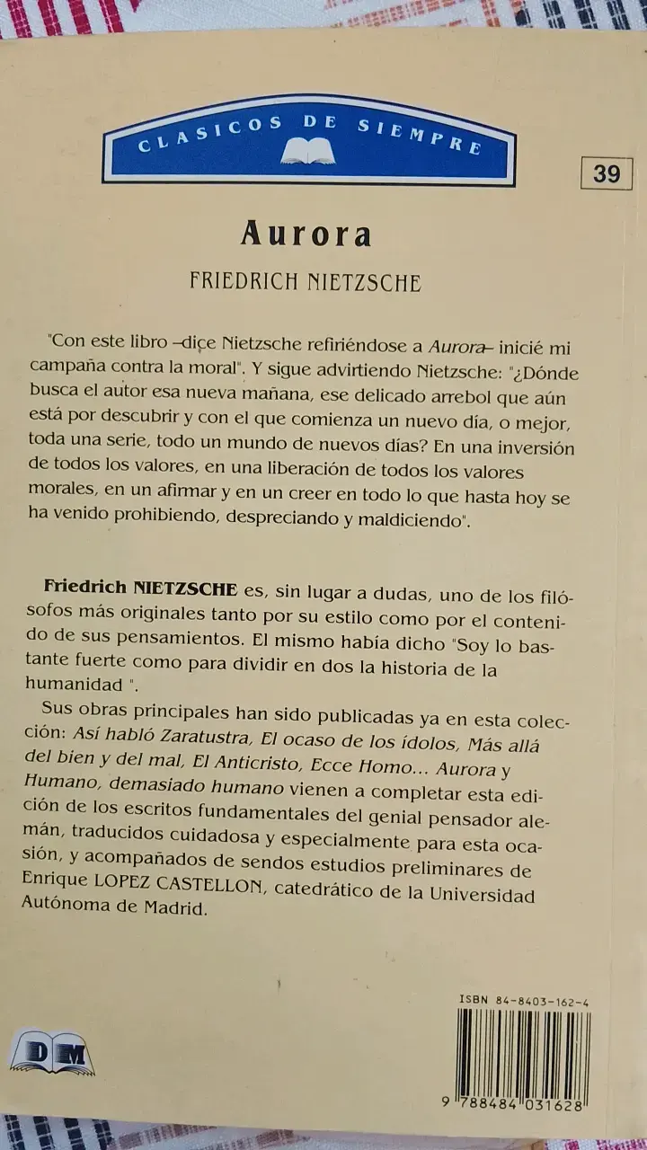 Libro Aurora de Friedrich Nietzsche - 2