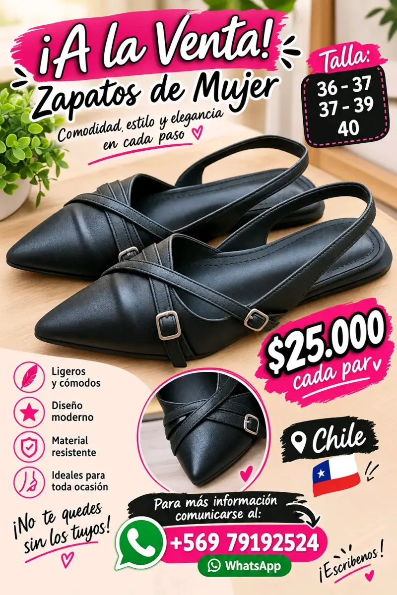 Zapatos de mujer negros elegantes y cómodos