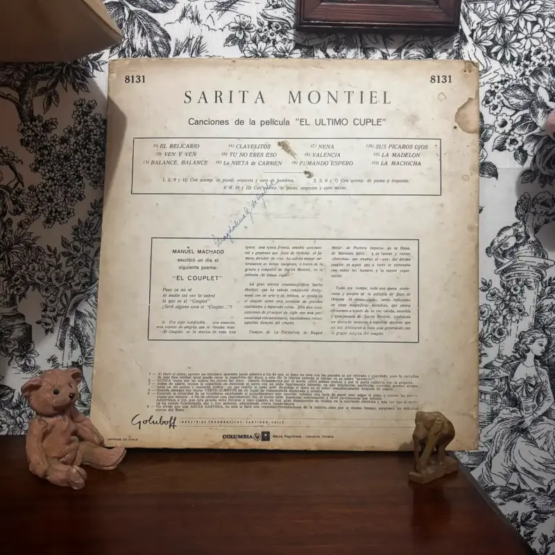 Vinilo Sarita Montiel El Último Cuplé 1958 Chile - 3