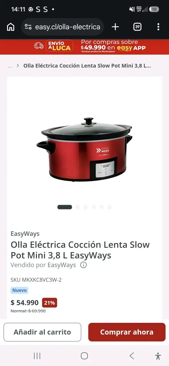 Olla Eléctrica EasyWays Slow Pot Mini 3.8L - 1
