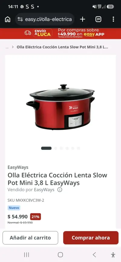 Olla Eléctrica EasyWays Slow Pot Mini 3.8L - miniatura 1