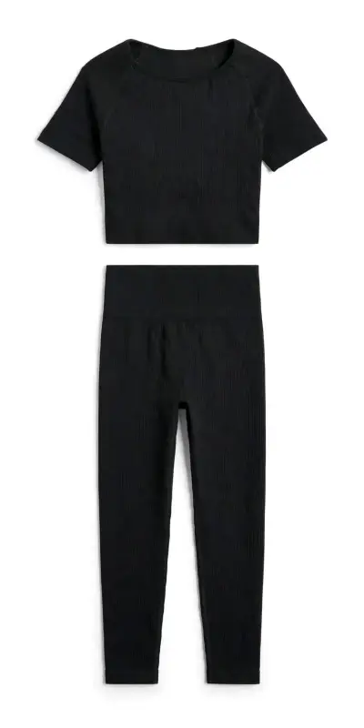 Conjunto deportivo mujer textura acanalada - miniatura 3