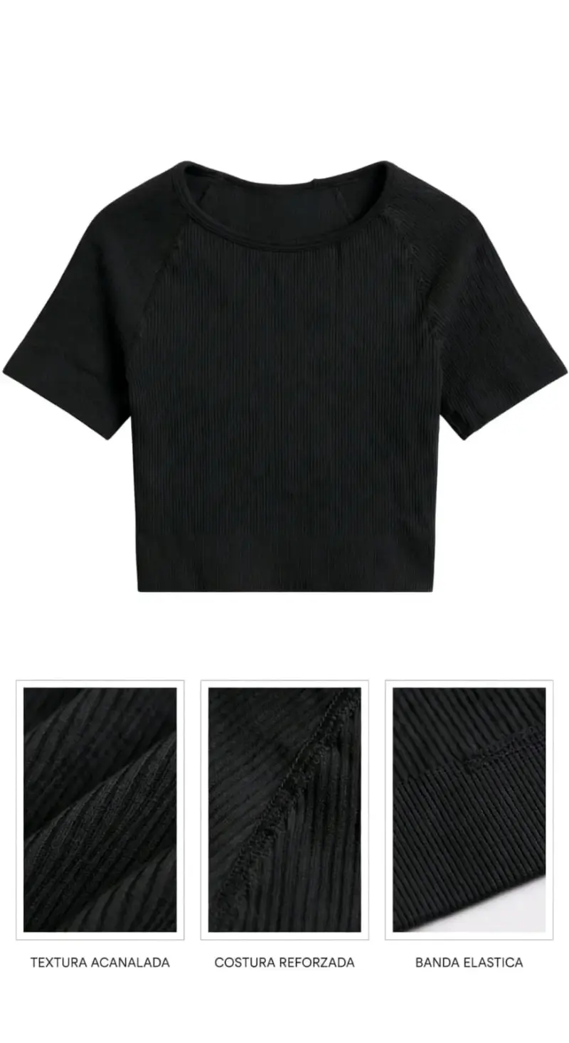 Conjunto deportivo mujer textura acanalada - 4