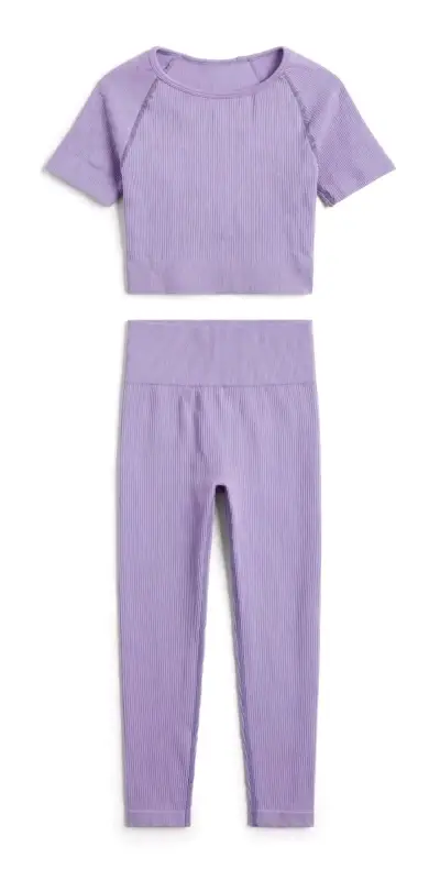 Conjunto deportivo mujer textura acanalada - miniatura 6