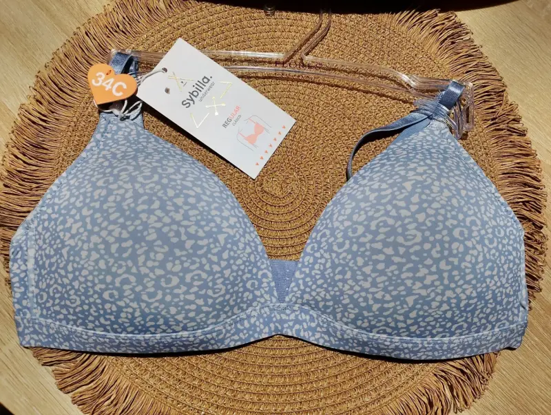 Sostén azul estampado talla 34C Sybilla