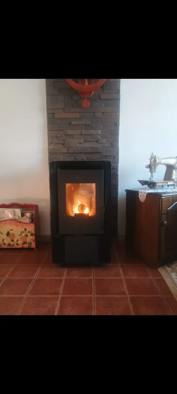 Estufa a pellet negra en buen estado - 1