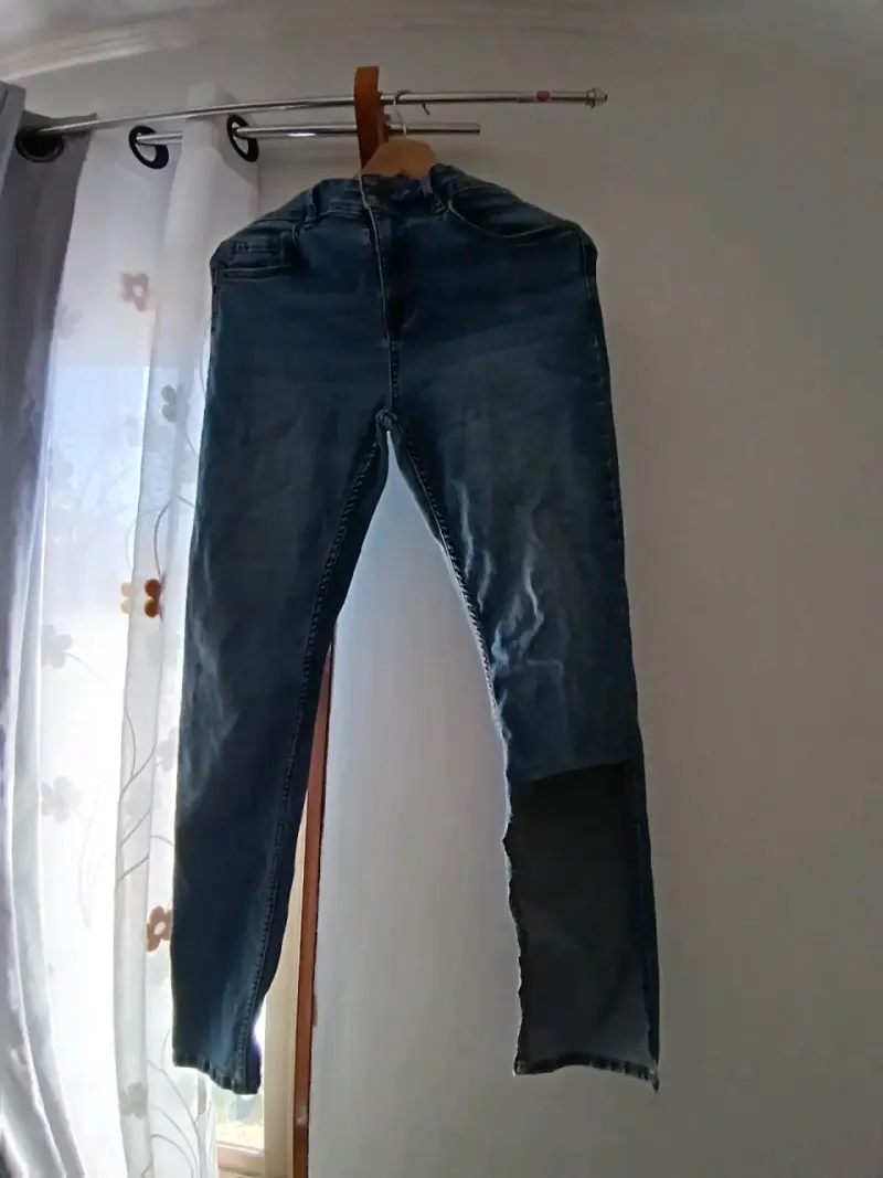 Jeans de mezclilla azul para mujer