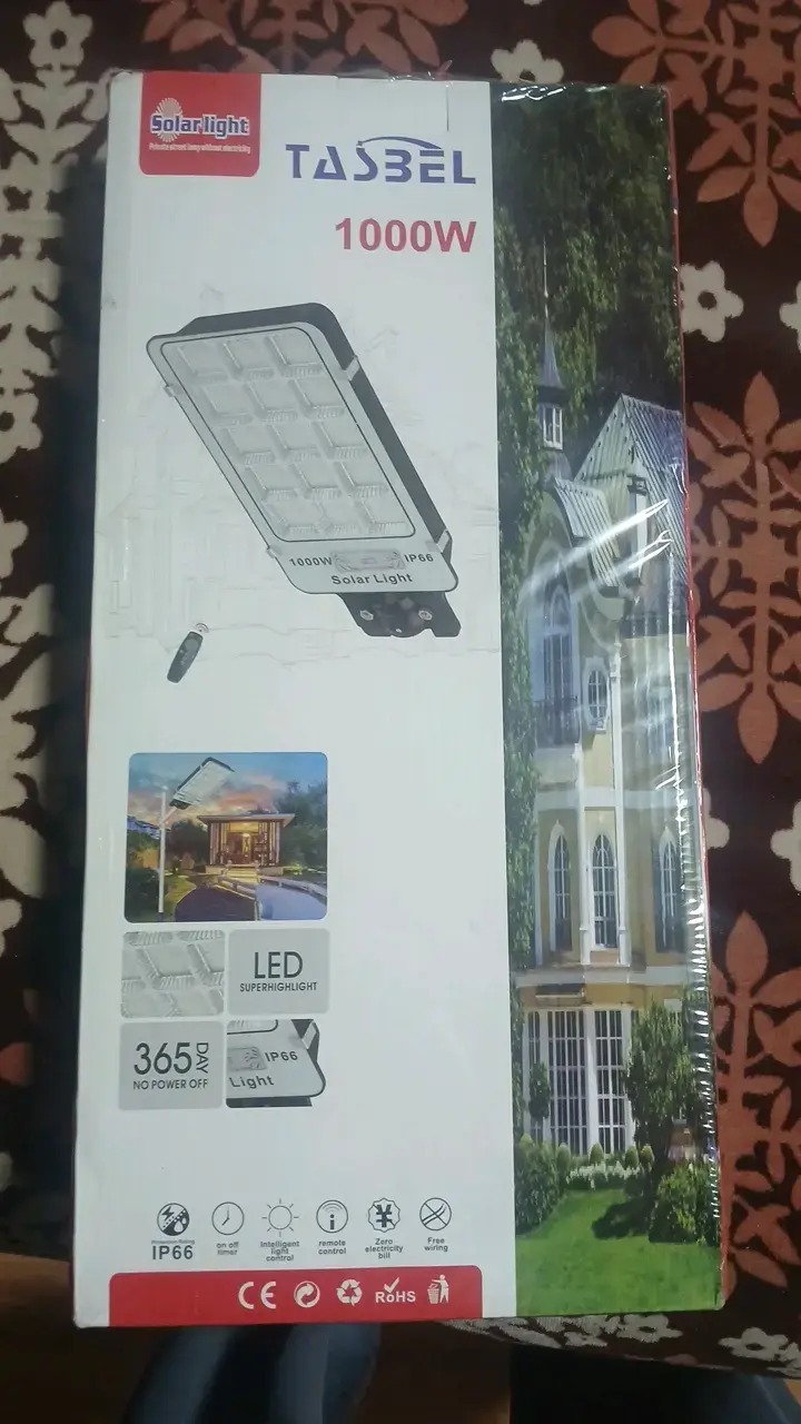 Luz Solar LED Tasbel 1000W para Exteriores