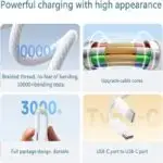 Cable USB-C a USB-C blanco de alta velocidad - 3