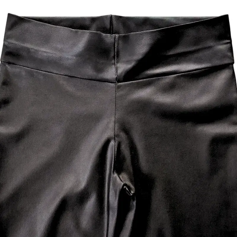 Pantalón para mujer Efecto Cuero Talla L Negro - 4