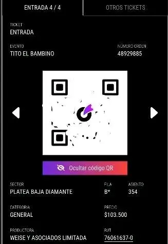 Entrada para concierto de Tito El Bambino