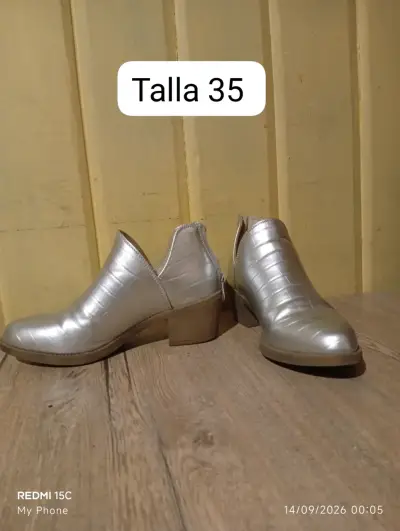 Botines de cuero negro talla 35-36 - miniatura 3