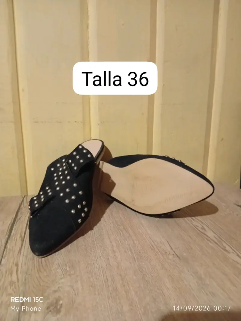 Botines de cuero negro talla 35-36 - 5