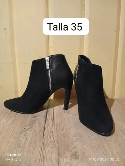Botines de cuero negro talla 35-36 - miniatura 6