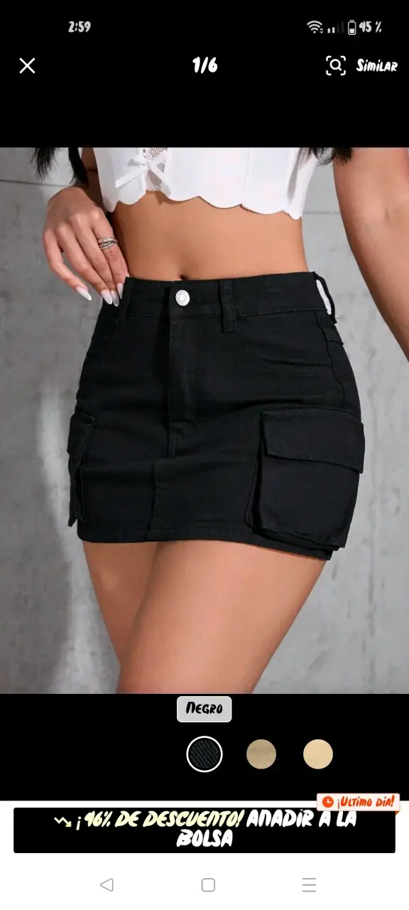 Minifalda vaquera negra Shein Petite - 2