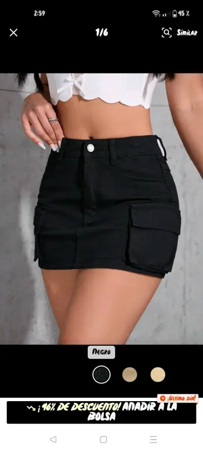 Minifalda vaquera negra Shein Petite - miniatura 2