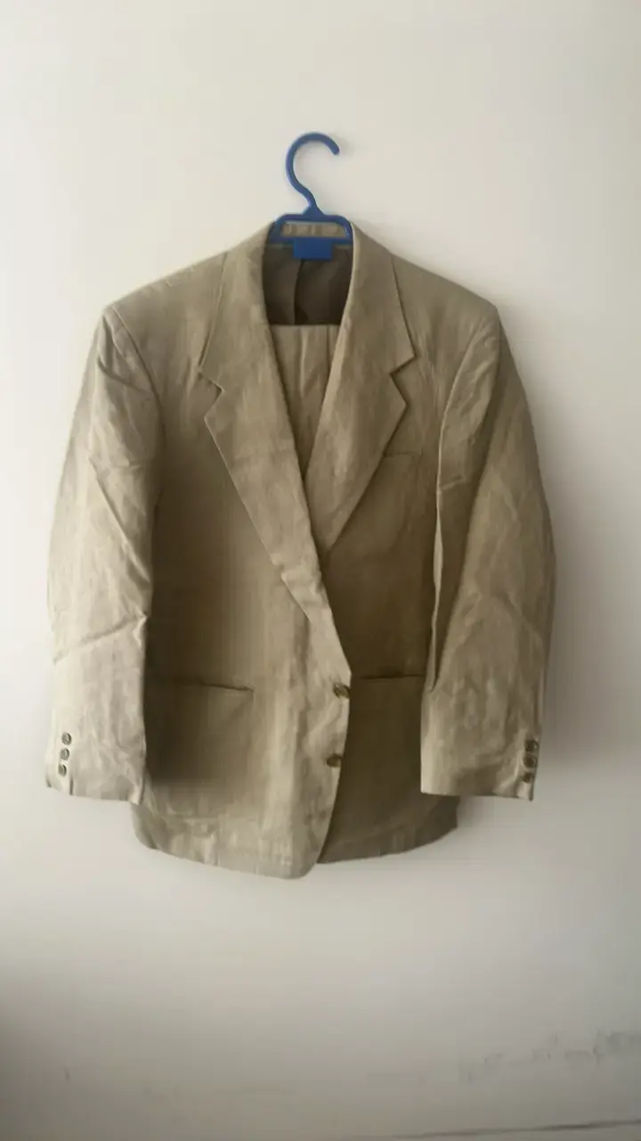 Traje de lino beige para hombre Trial - 1