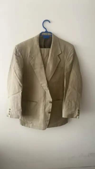 Traje de lino beige para hombre Trial - miniatura 1