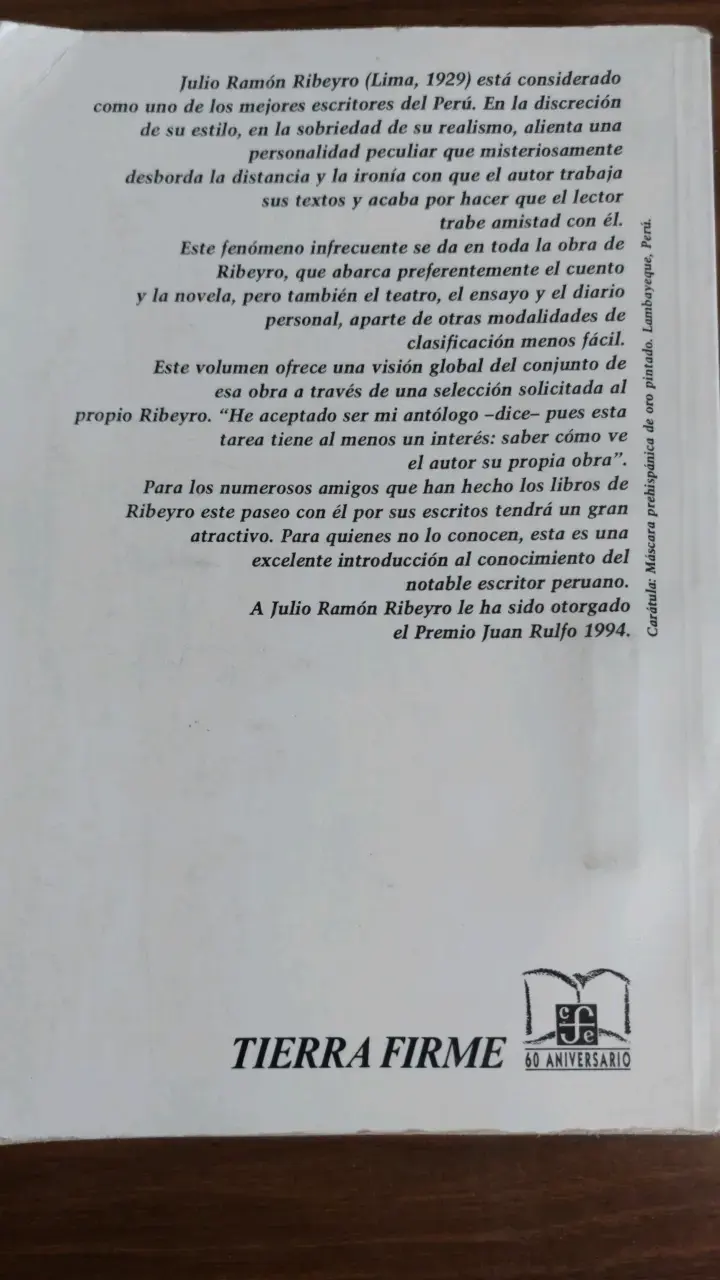 Libro Antología Personal de Julio Ramón Ribeyro - 2