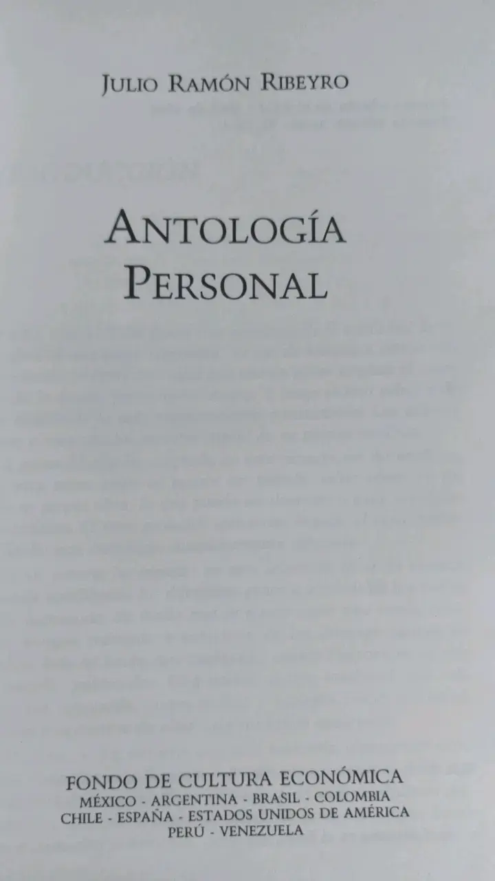 Libro Antología Personal de Julio Ramón Ribeyro - 3