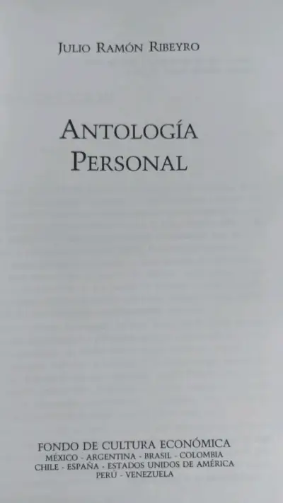 Libro Antología Personal de Julio Ramón Ribeyro - miniatura 3