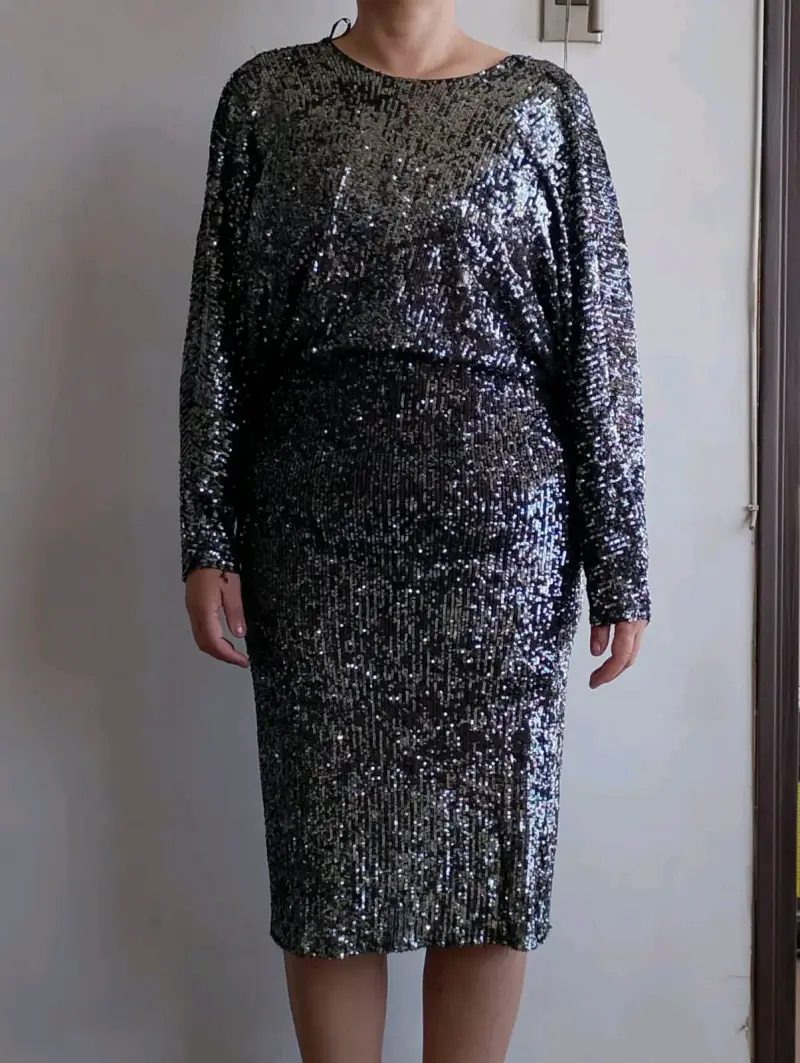Vestido de lentejuelas negro Zara - 2