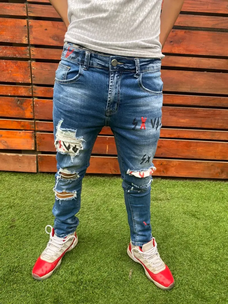 Jeans de hombre desgastados estilo casual - 3