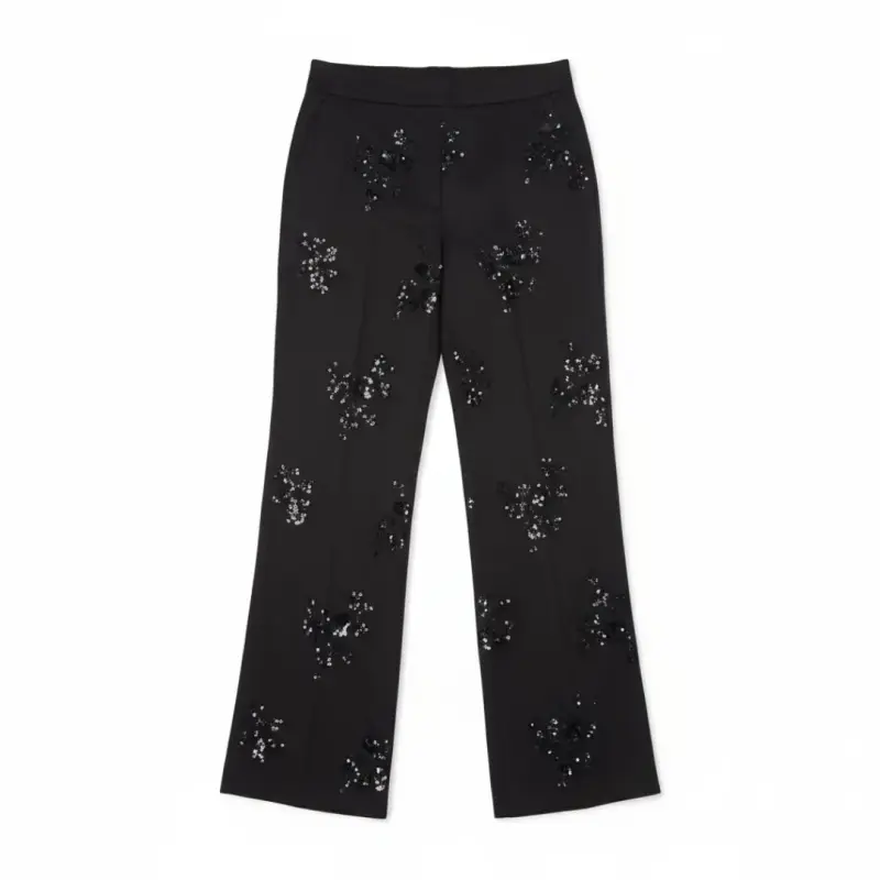Pantalón Palazzo H&M Bordado Talla L - 1