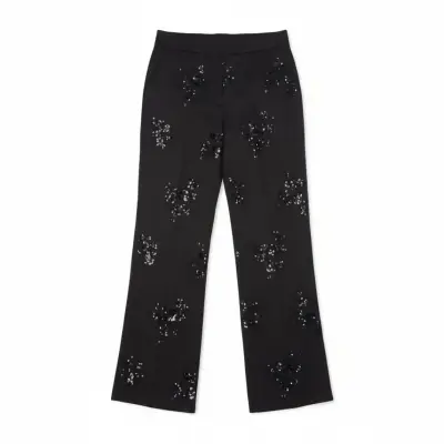 Pantalón Palazzo H&M Bordado Talla L - miniatura 1