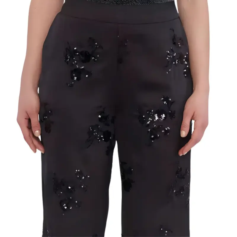 Pantalón Palazzo H&M Bordado Talla L - 2