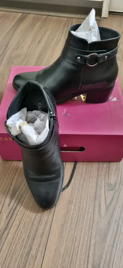 Botines de cuero negro Carrano para mujer - miniatura 2