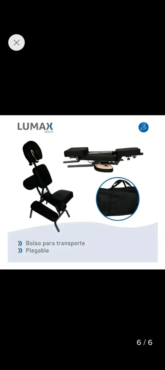 Silla de Masaje Plegable Negra Lumax - 2