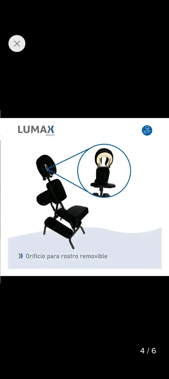 Silla de Masaje Plegable Negra Lumax - 3