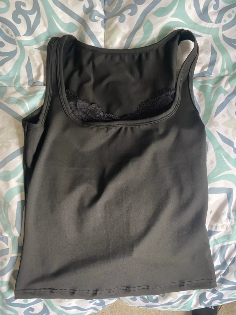 Top negro con encaje para mujer - 2