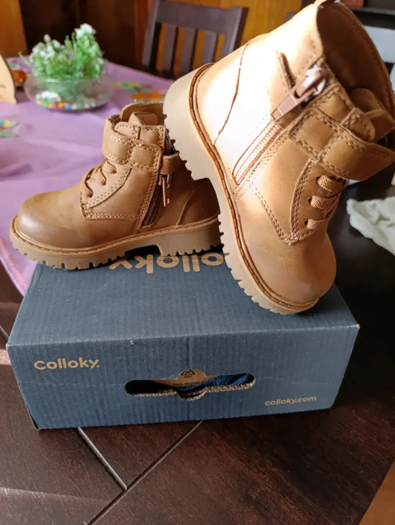 Botines de cuero para niñas Colloky marrón N° 23 - 3