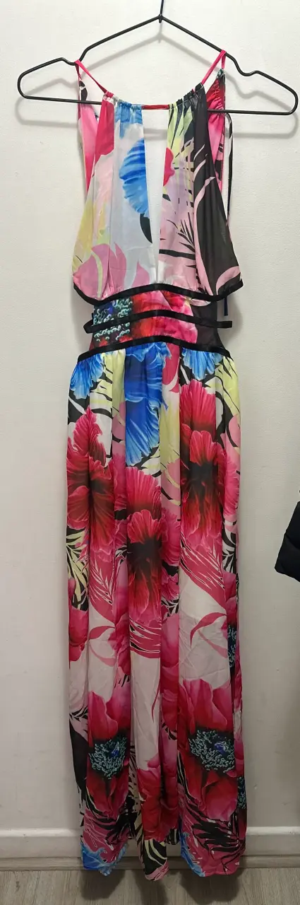 Vestido largo floral con tirantes - 4