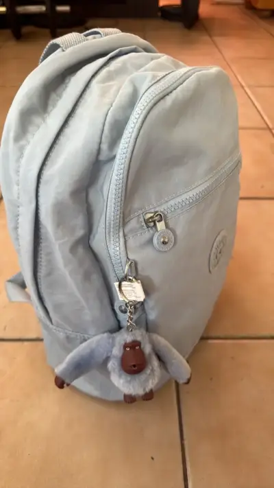 Mochila Kipling azul claro con llavero de mono - miniatura 3