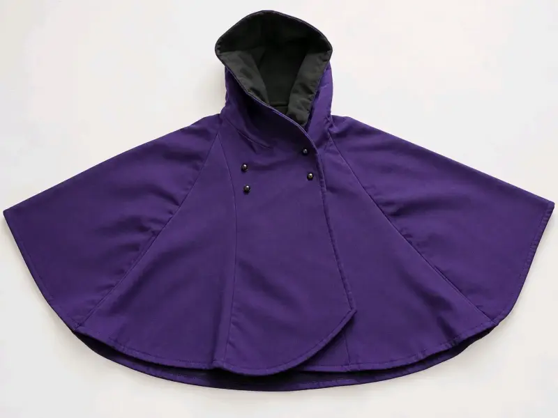 Capa de invierno impermeable morada con capucha