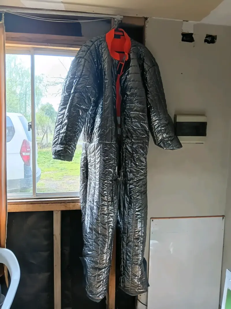 Overol ternico de alta visibilidad naranja y gris - 3
