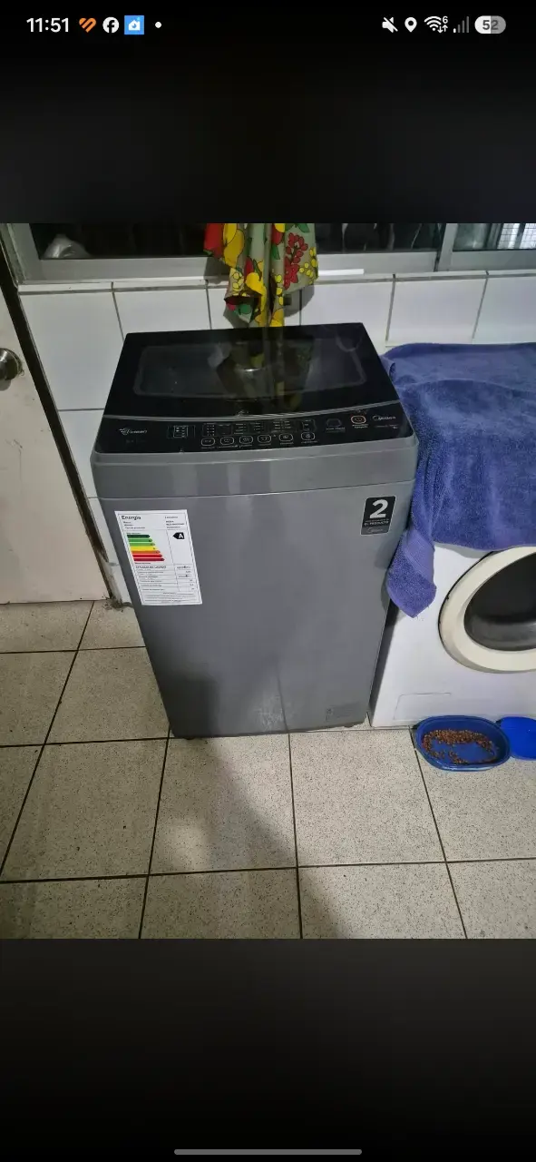 Lavadora automática carga superior gris
