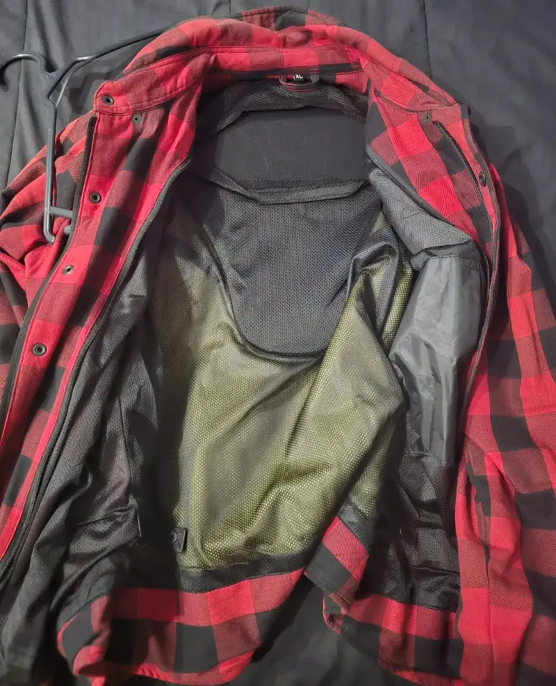 Camisa de moto Royal Enfield a cuadros rojos y negros - 3