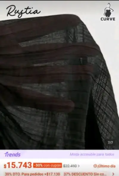 Blusa negra curvy con hombros descubiertos Rustia - miniatura 5
