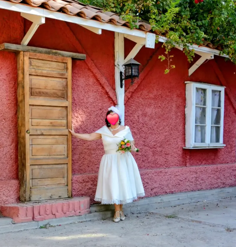 Vestido de novia vintage con accesorios - 5