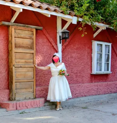 Vestido de novia vintage  con accesorios - miniatura 5